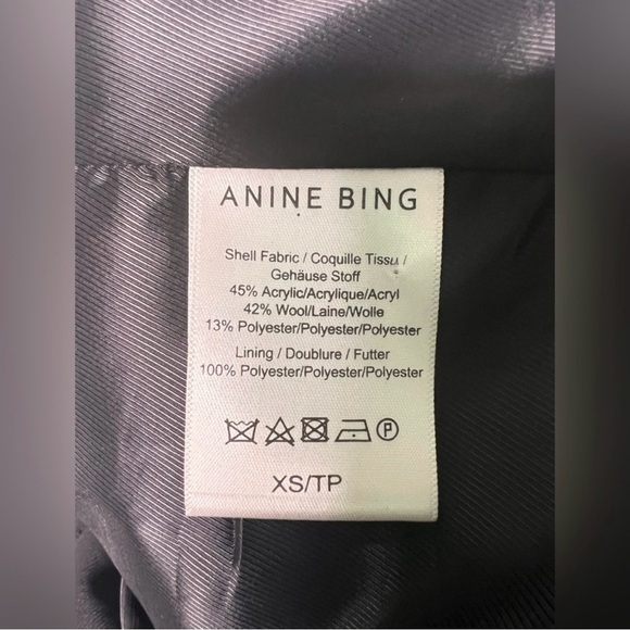 Anine Bing Double Breasted Fishbone Blazer Tweed Size XS - Picture 8 of 9